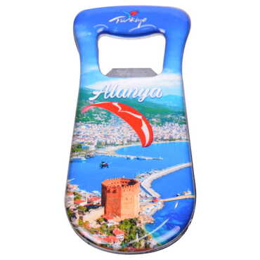 Myros - Toptan Alanya Temalı Myros Metal Damla Açacak Magnet 95x42 mm