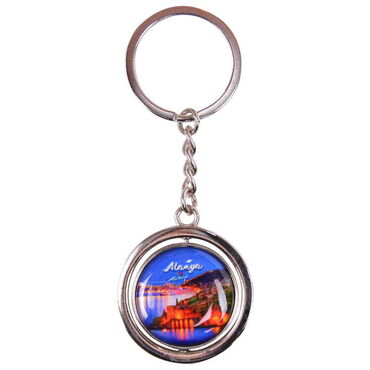 Alanya Themed Metal Spinner Keychain 38x100 mm - 5