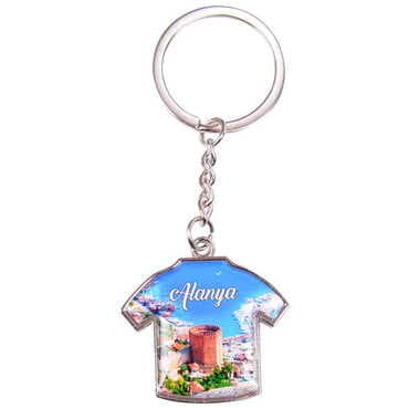Alanya Themed Metal T-Shirt Shaped Keychain 34x92 mm - 3