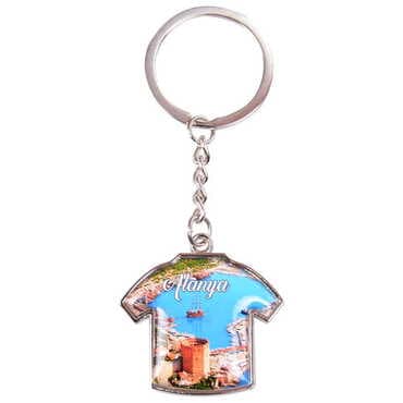 Alanya Themed Metal T-Shirt Shaped Keychain 34x92 mm - 4