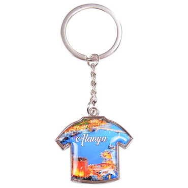 Alanya Themed Metal T-Shirt Shaped Keychain 34x92 mm - 7