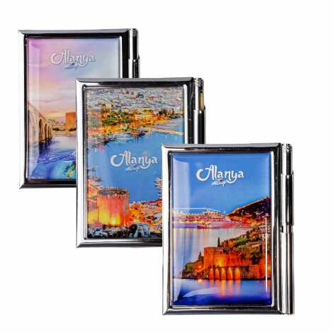 Alanya Temalı Myros Metal Kalemli Notluk 86x66x8 mm - 2