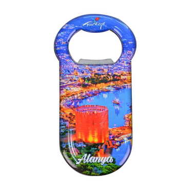 Toptan Alanya Temalı Myros Metal Klasik Açacak Magnet 90x45 mm - Thumbnail