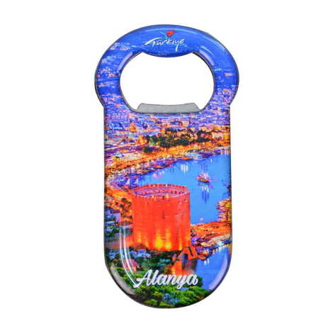 Toptan Alanya Temalı Myros Metal Klasik Açacak Magnet 90x45 mm