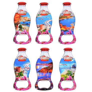 Toptan Alanya Temalı Myros Metal Kola Şişesi Açacak Magnet 120x41 mm - 4