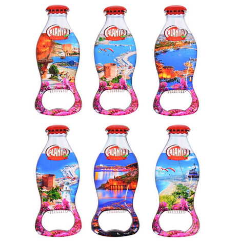 Toptan Alanya Temalı Myros Metal Kola Şişesi Açacak Magnet 120x41 mm - 4