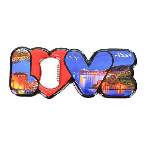 Toptan Alanya Temalı Myros Metal Love Açacak Magnet 114x47 mm - 4