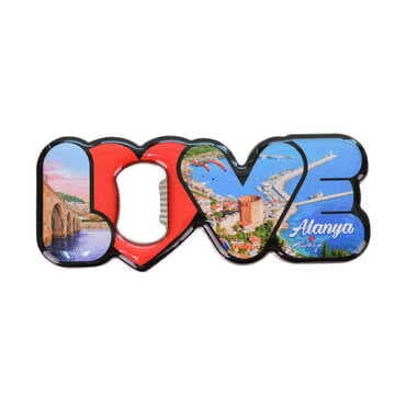 Toptan Alanya Temalı Myros Metal Love Açacak Magnet 114x47 mm - 6