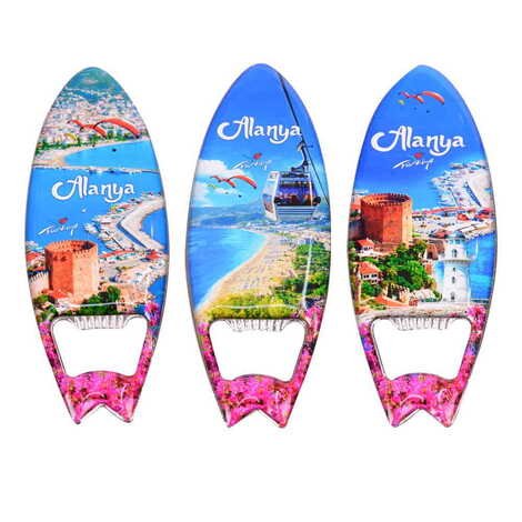Toptan Alanya Temalı Myros Metal Sörf Açacak Magnet 128x45 mm - 4