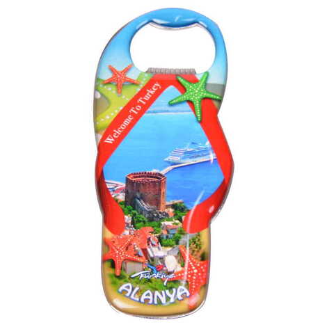 Toptan Alanya Temalı Myros Metal Terlik Açacak Magnet 110x45 mm - 5