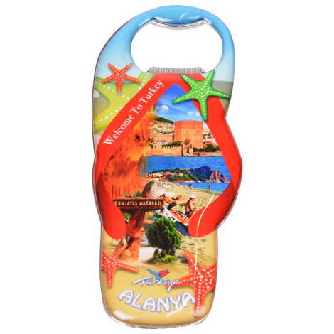 Toptan Alanya Temalı Myros Metal Terlik Açacak Magnet 110x45 mm - 8