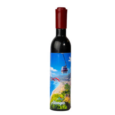 Toptan Alanya Temalı Myros Şişe Şekilli Tirbüşon Açacak 115x25x25 mm - Myros