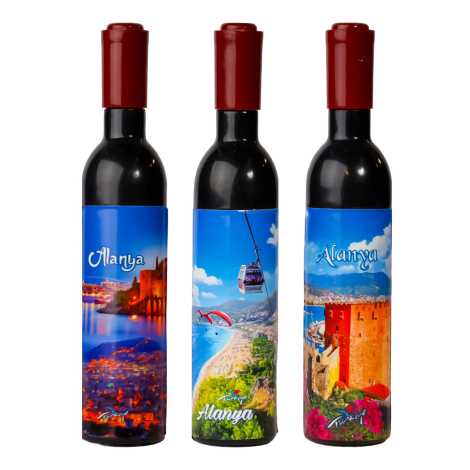Toptan Alanya Temalı Myros Şişe Şekilli Tirbüşon Açacak 115x25x25 mm - 5