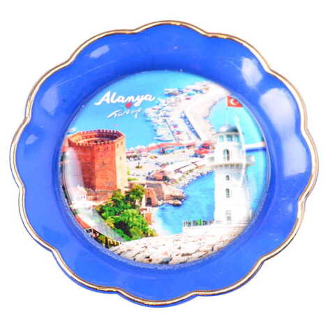 Toptan Alanya Temalı Myros Tabak Magnet 73 mm - 4