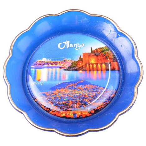 Toptan Alanya Temalı Myros Tabak Magnet 73 mm - 8