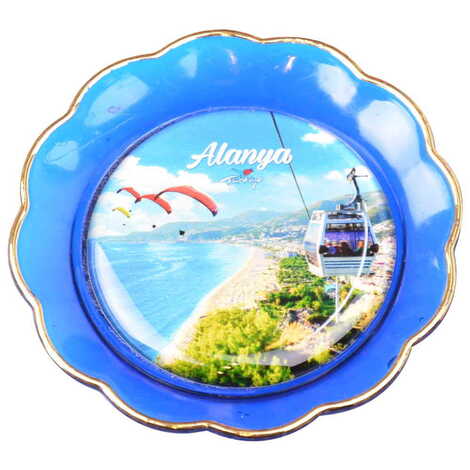 Toptan Alanya Temalı Myros Tabak Magnet 73 mm - 9