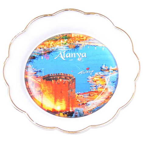 Toptan Alanya Temalı Myros Tabak Magnet 73 mm - 10