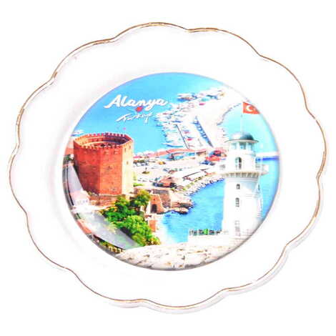 Toptan Alanya Temalı Myros Tabak Magnet 73 mm - 11