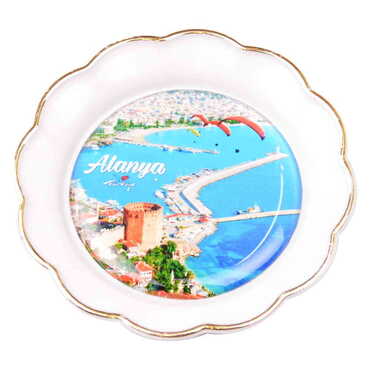 Toptan Alanya Temalı Myros Tabak Magnet 73 mm - 13