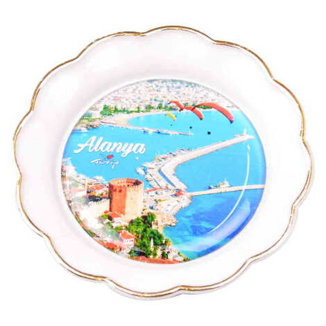 Toptan Alanya Temalı Myros Tabak Magnet 73 mm - 13