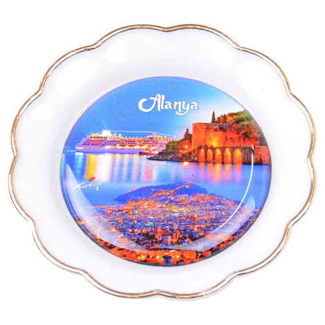 Toptan Alanya Temalı Myros Tabak Magnet 73 mm - 15