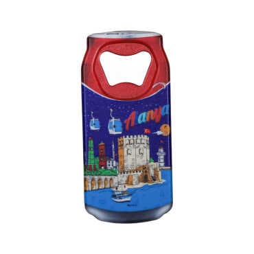 Alanya Themed Customised UV Printed Coca Cola Bottle Shape Plastic Base Bottle Opener 43x80 mm