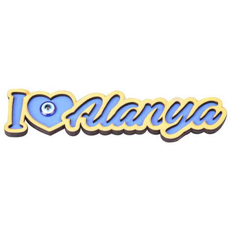 Toptan Alanya Temalı Myros Yazı Ahşap Magnet - 7
