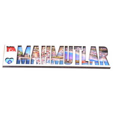 Toptan Alanya Temalı Myros Yazı Ahşap Magnet - 10