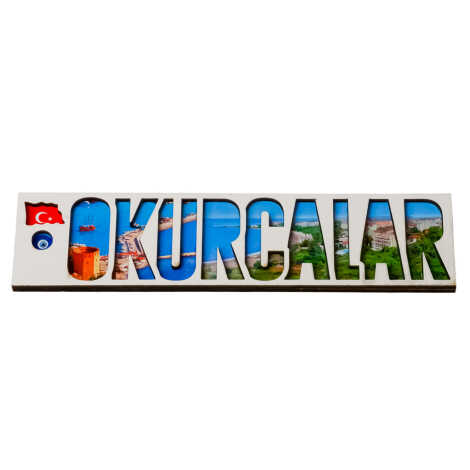 Toptan Alanya Temalı Myros Yazı Ahşap Magnet - 14