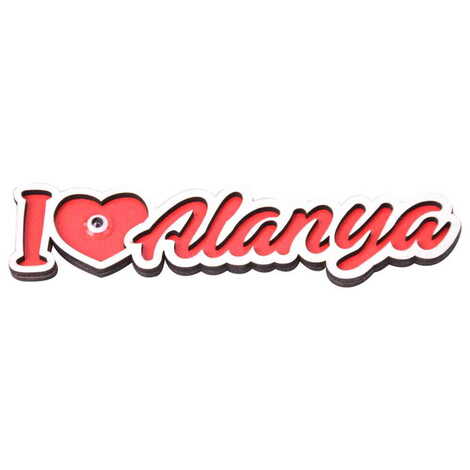 Toptan Alanya Temalı Myros Yazı Ahşap Magnet - 1
