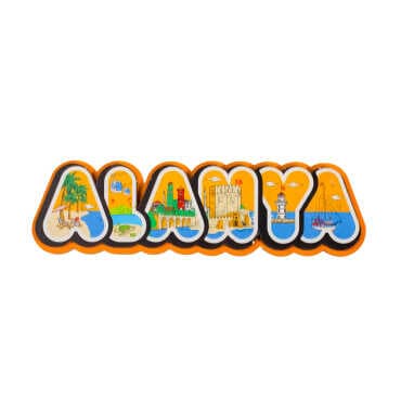 Alanya Themed Wooden Customised City Name Letter Souvenir Fridge Magnet - 6