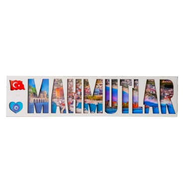 Alanya Themed Wooden Customised City Name Letter Souvenir Fridge Magnet - 15