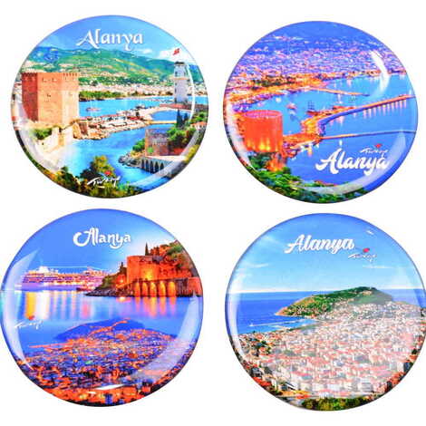 Toptan Alanya Temalı Myros Yuvarlak Magnet 67 mm - 2