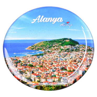 Toptan Alanya Temalı Myros Yuvarlak Magnet 67 mm - 3
