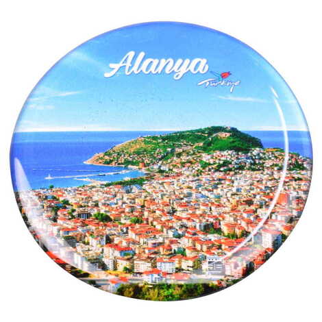 Toptan Alanya Temalı Myros Yuvarlak Magnet 67 mm - 3
