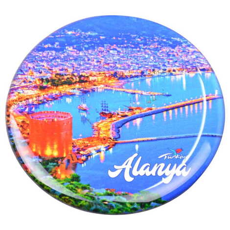 Toptan Alanya Temalı Myros Yuvarlak Magnet 67 mm - 4
