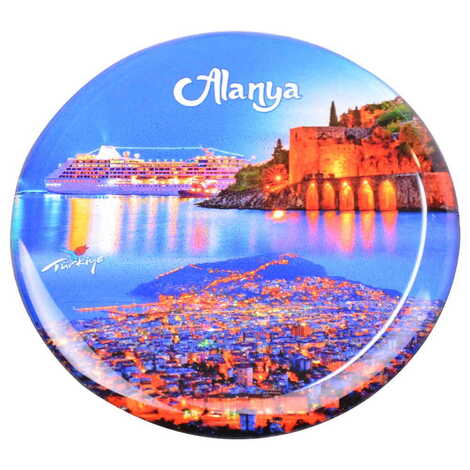 Toptan Alanya Temalı Myros Yuvarlak Magnet 67 mm - 5