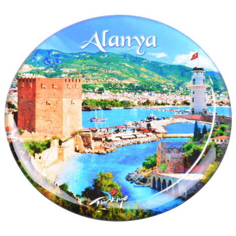 Toptan Alanya Temalı Myros Yuvarlak Magnet 67 mm - 6