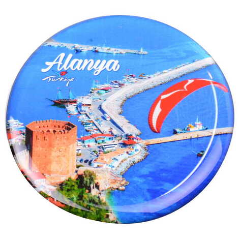 Toptan Alanya Temalı Myros Yuvarlak Magnet 67 mm - 9