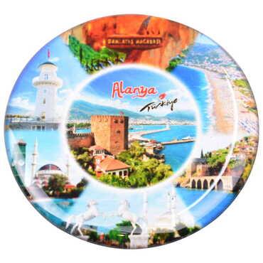 Toptan Alanya Temalı Myros Yuvarlak Magnet 67 mm - 10