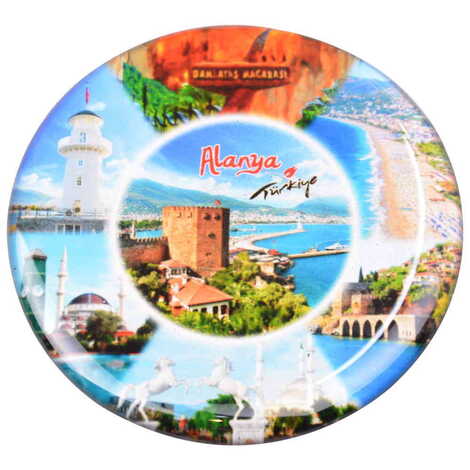 Toptan Alanya Temalı Myros Yuvarlak Magnet 67 mm - 10