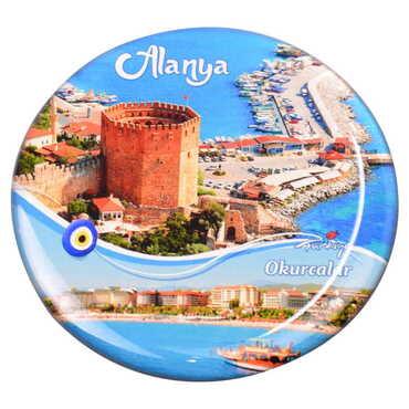 Toptan Alanya Temalı Myros Yuvarlak Magnet 67 mm - 11