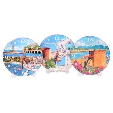 Alanya Themed Epoxy Wall Clock Home Decoration 17 Cm - 3