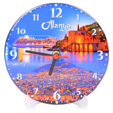 Alanya Themed Epoxy Wall Clock Home Decoration 17 Cm - 5