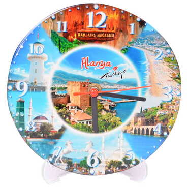 Alanya Themed Epoxy Wall Clock Home Decoration 17 Cm - 8