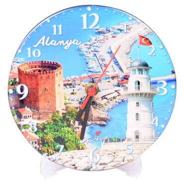 Alanya Themed Epoxy Wall Clock Home Decoration 17 Cm - 9