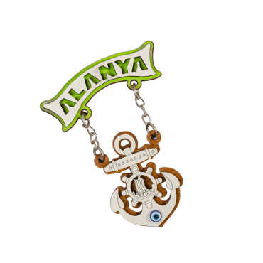 Toptan Alanya Temalı Myros Zincirli Ahşap Magnet - 2