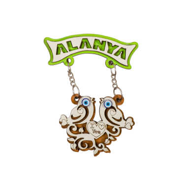 Toptan Alanya Temalı Myros Zincirli Ahşap Magnet - 4