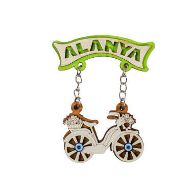 Toptan Alanya Temalı Myros Zincirli Ahşap Magnet - 6