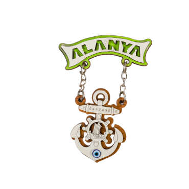 Toptan Alanya Temalı Myros Zincirli Ahşap Magnet - 7